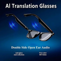 Smart AI translation glasses equipped with anti-blue light lenses, supporting real-time application translation in 164 languages